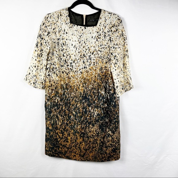 Zara Dresses & Skirts - ZARA Square Neckline Short Sleeve Dress in Size Medium